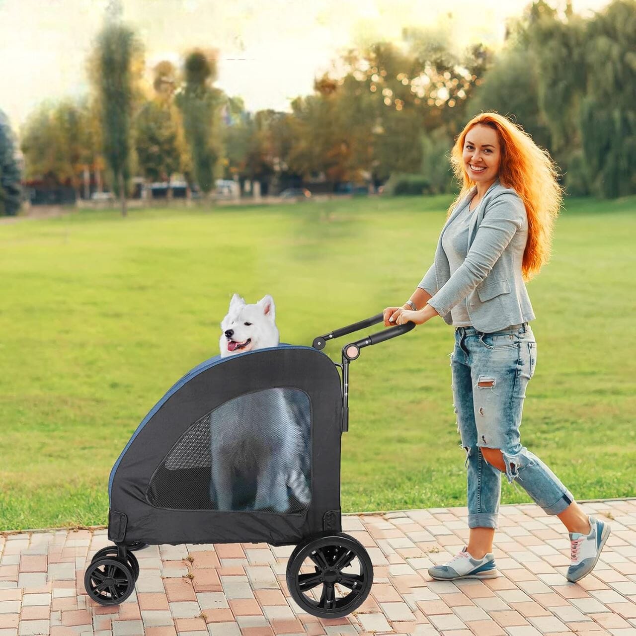 Poussette pour Chien - StrollyPet™ - Bleu - Mon meilleur amis