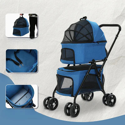 Poussette pour Chien - PetStroller™ - Bleu - Mon meilleur amis