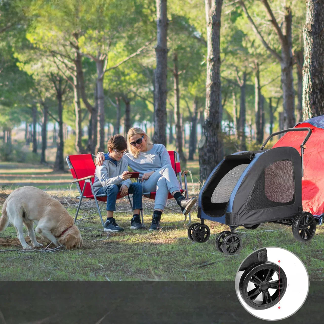 Poussette pour Chien - StrollyPet™ - Bleu - Mon meilleur amis