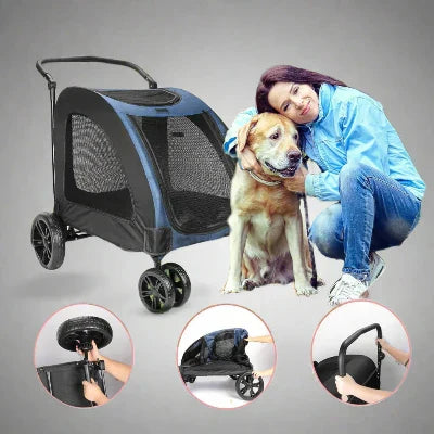 Poussette pour Chien - StrollyPet™ - Bleu - Mon meilleur amis